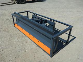 Unused TMG Industrial 86 in. Skid Steer Dozer Blade/Snow Pusher, Angle Left and Right 30°, Skid Shoes, Universal Quick Mount, TMG-DB86, Control # 9079.