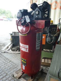 Porter Cable Stand Up Air Compressor 240 Volt 60 Hz Single Phase. *Damaged*