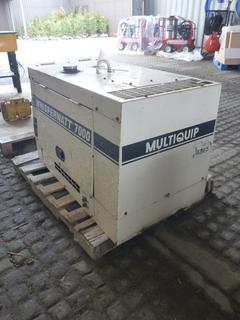 Multiquip Whisperwatt 7000 Diesel Generator, 6000 W, 120/240V, 25A, 60 Hz, Single Phase.