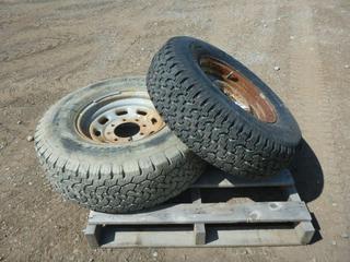 (1) Goodyear Wrangler Tire P235/75 R15 105 M+S w/ Rim, (1) BF Goodrich Rugged Trail T/A Tire LT265/75 R16 123/120 R M+S w/ Rim.