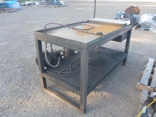 Steel Parts Washer Table w/ So Clean Filter & Attached Motor.