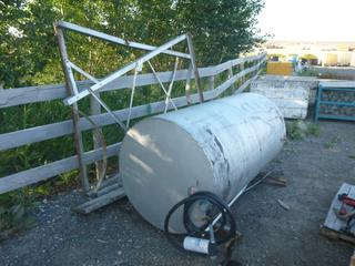 UFA Large Steel Fuel Tank c/w Stand, SAF-T-LOK, Hose Filter and Nozzle.