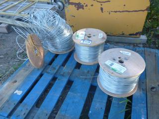 (2) Partial Reels of Tough Strand High Tensile Galvanized Wire 12.4 ga Gr200.