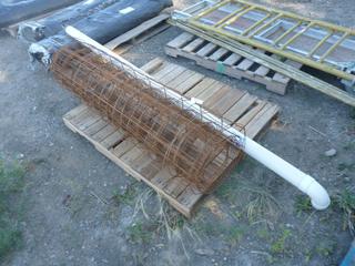 Partial Roll of 6 In Concrete Mesh, 8 Ft Plastic Pipe & Elbow 3 In.