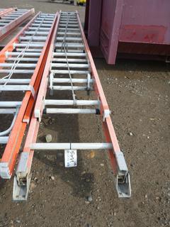 Sturdy 28 Ft Fiberglass Extension Ladder.