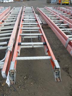 Sturdy 28 Ft Fiberglass Extension Ladder.