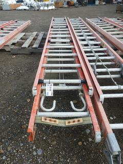 Sturdy 28 Ft Fiberglass Extension Ladder.