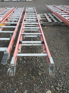 Sturdy 28 Ft Fiberglass Extension Ladder.