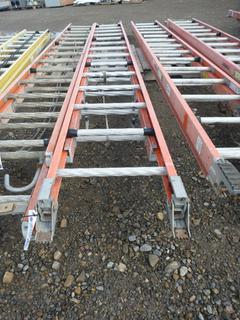 Sturdy 28 Ft Fiberglass Extension Ladder.