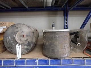 (2) Suspension Air Bags, (2) Air Spring Brake Chambers & Teetrain Air Tank.