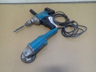 Makita 6013B-R 120V 1/2in Drill C/w Makita 9005B 120V 5in Angle Grinder