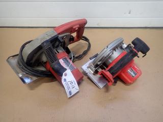 Milwaukee 120V 8in Metal Cutting Saw C/w Milwaukee 18V 6 1/2in Circular Saw *Note: No Battery*