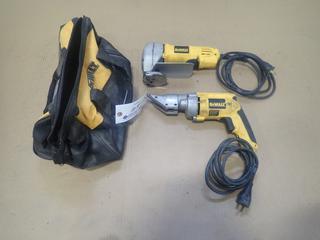 Dewalt DW890 18-GA 120V Swivel Head Shear C/w Dewalt DW892 14-GA 120V Shear