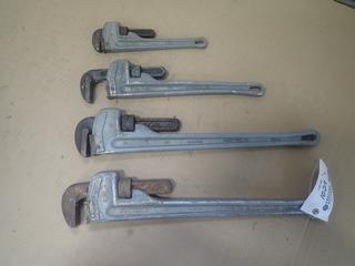 (2) Ridgid 24in, (1) 12in And (1) 18in Pipe Wrenches