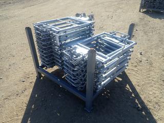 44in X 44in X 34in Storage Rack C/w Qty Of Self Closing Scaffold Entry Gates