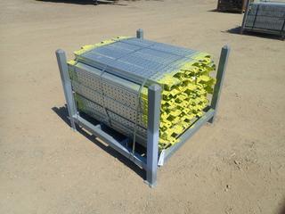 44in X 44in X 34in Storage Rack C/w Qty Of Approx. (56) 1-Meter Scaffold Planks