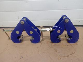 (2) Gray Tools 1-Ton Beam Clamps