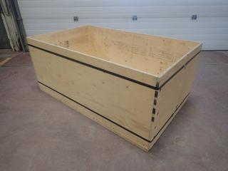 61 1/2in X 36in X 26in Wood Storage Crate, Made w/ 3/4in Plywood *Note: Contents Not Included*