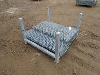 44in X 44in X 34in Storage Rack C/w Qty Of 48in X 1ft And 48in X 2ft Galvanized Grating