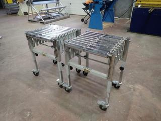 (2) Craftex Accordion Conveyor Rolls C/w Adjustable Legs