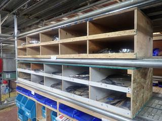 (1) 8ft X 2ft X 16 1/2in And (1) 8ft X 8 1/2in X 10 1/2in 10-Section Storage Units C/w Qty Of Assorted Banding Clamps And Stainless Steel Cable Ties