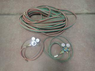 (2) Oxy/Acetylene Hoses w/ Gauges