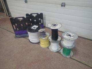 Rack-A-Tier Spool Rack C/w Qty Of (7)Assorted Spools Of Electrical Cable