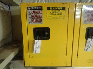 (1) Justrite Flammable Liquid Storage Cabinet C/w Contents