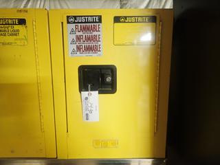 (1) Justrite Flammable Liquid Storage Cabinet C/w Contents