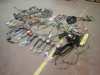 Qty Of Personal Fall Limiters, Lanyards, Belts, Miller Twin Turbo D-Ring Connectors And Assorted Fall Arrest Supplies