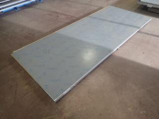 (2) Sheets Of 10ft X 4ft 1/16in Brushed Stainless C/w 10ft X 4ft Insulated Foam Pallet