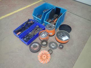 Qty Of Assorted Grinding Discs, Handles, Guards, Wrenches And Storage Bins