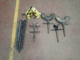 Qty Of Pipe Stand Heads C/w Beam Clamp