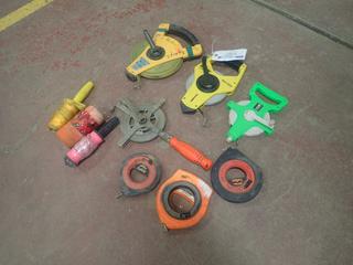 Qty Assorted Measuring Tapes C/w String Line