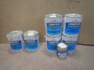 Qty Of Corotech High Performance Rapid Try Alkyd Enamel Gloss And (1) Quart Of White Paint