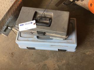 (2) Plastic Tool Boxes with Assorted Hand Tools c/w Pipe Wrenches, Screw Drivers, Clamps, Wrenches, Etc