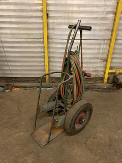Oxy/Acetylene Cart c/w Gauges, Hose and Torch.