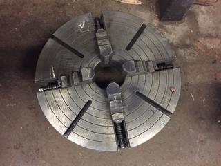 19-1/2in 4-Jaw Lathe Chuck, 4-1/4in Spindle Bore