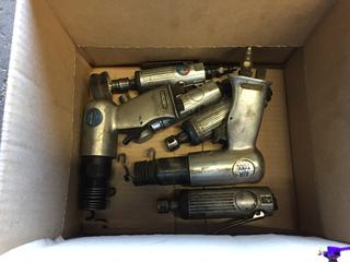 Assorted Air Tools, (2) Air Guns, (4) Die Grinders and 50ft x 3/8in Rubber Air Hose