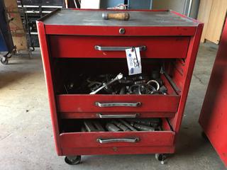 Rolling Tool Chest c/w Contents, Missing Drawers, 27in x 18in x 34in
