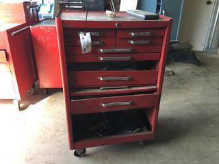 9-Drawer Rolling Tool Chest c/w Contents, Missing Drawers, 27in x 18in x 42in