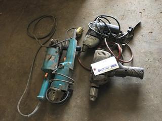 (2) Makita Angle Grinders and (2) Drills