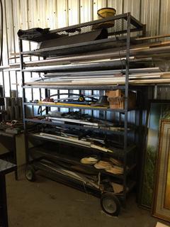 Rolling Steel Shelf, 66-1/2in x 18-1/2in x 84in c/w Contents