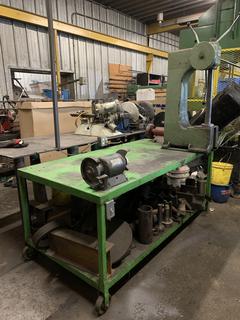 Steel Table with (2) Bench Grinder, 6ft x 3ft x 32in