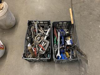 (2) Plastic Crates with Assorted Hand Tools