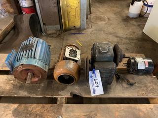 (3) Assorted Electric Motors and Belt to Chain Transfer Gear