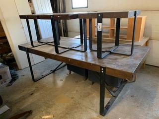 Dining Table, 87in x 39in, and (3) End Tables, 2ft x 2ft