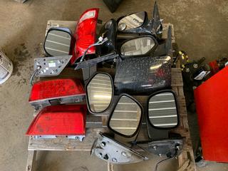 Pallet of Assorted Tail Lights and Side Mirrors