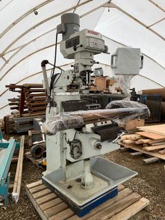 Modern Tool X6323A Ram Turret Vertical Milling Machine, 3.25HP, 220V, 25.2A, 60Hz, 3PH, S/N 0312104  **Located Offsite - Please Call Calvin For Details at 403-512-2504**  *Forklift Available For Loadout*