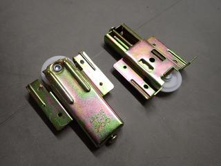 (2) Boxes of COX Bottom Roller Axle Protruding Wheel Bypassing Door Hardware, No. 21-718, 25 Pairs Per Box.